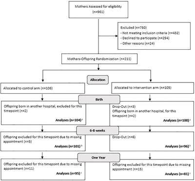 Effect of the MySweetheart randomized controlled trial on birth, anthropometric and psychobehavioral outcomes in offspring of women with GDM